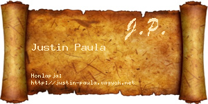 Justin Paula névjegykártya